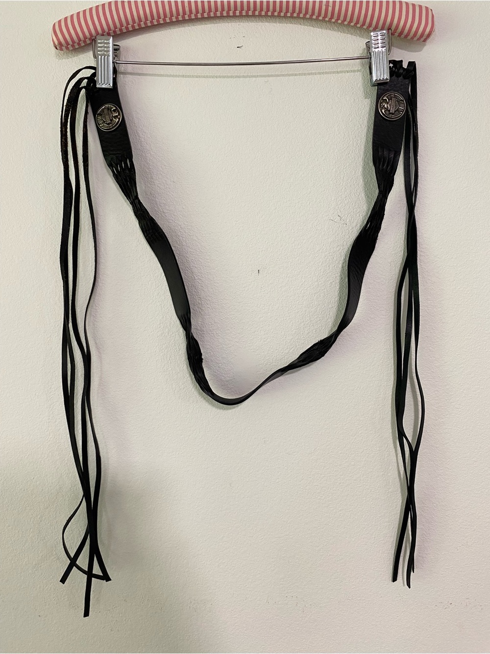 Harley Davidson Genuine Leather Fringe Tie Belt Size Small